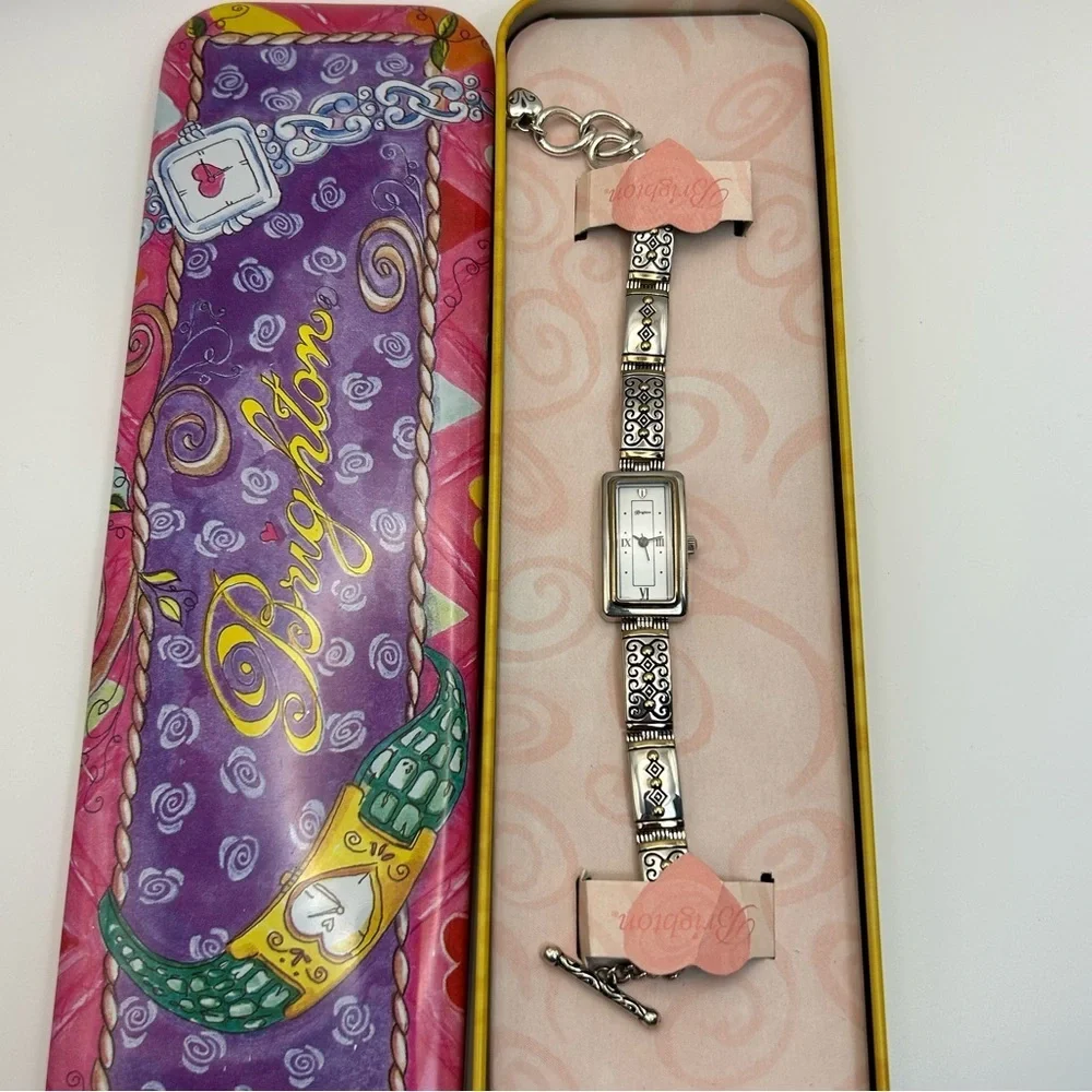 Brighton Aspen Watch Two-tone Silver Plated Bracelet Style New Battery